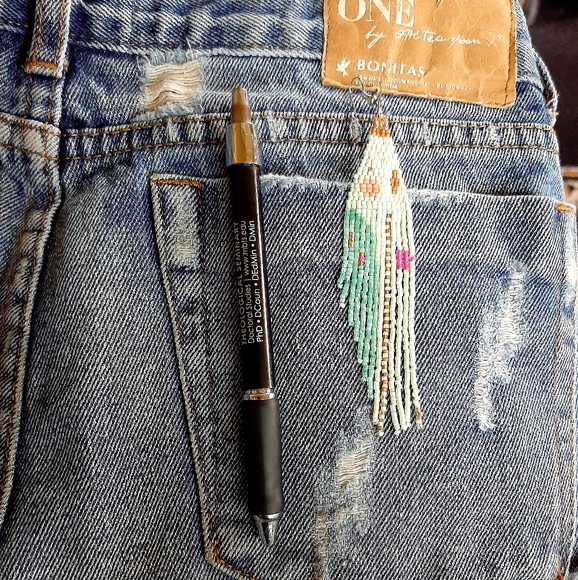 Picasso Style Fringe Seed Bead Earrings - Picture 3 of 5